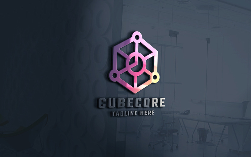 Logotipo de núcleo de cubo profesional