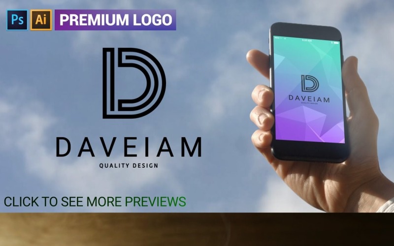 Premium C-bokstav DAVEIAM-logotypmall