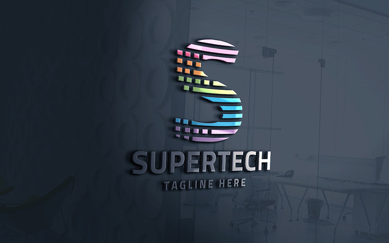 Professzionális Super Tech Letter S logó