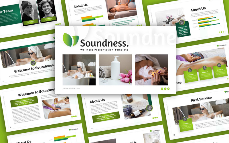 Soundness Wellness többcélú PowerPoint bemutatósablon