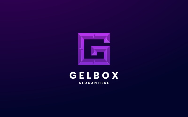 Design de logotipo gradiente de caixa letra G