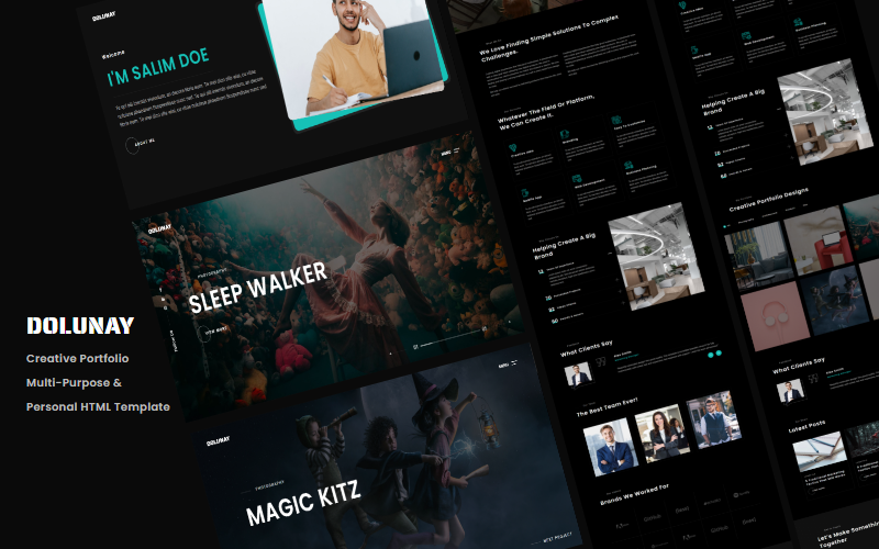 Dolunay - Modello HTML personale e multiuso per portfolio creativo