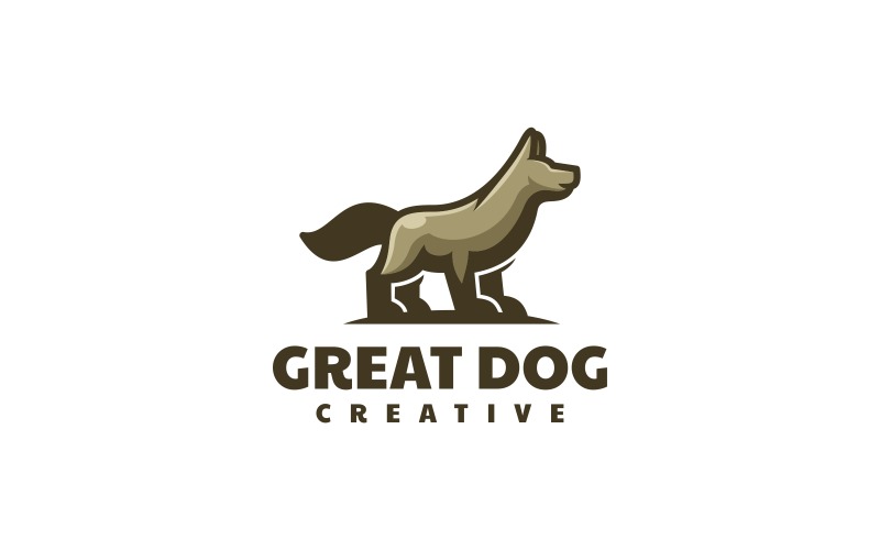 Logotipo de mascote simples de cachorro grande