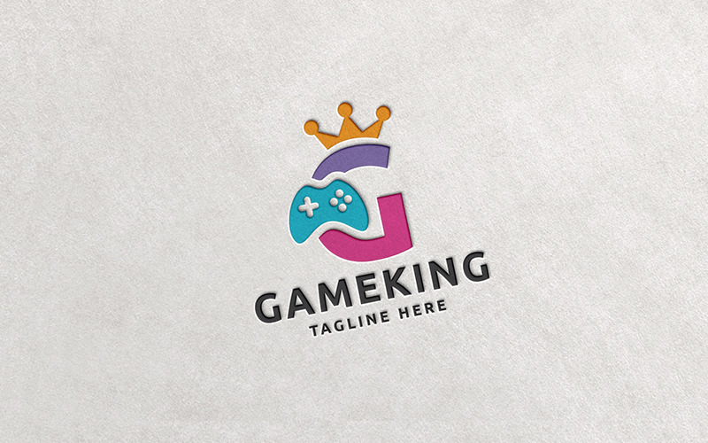 Modello di logo della lettera G di Gamer King
