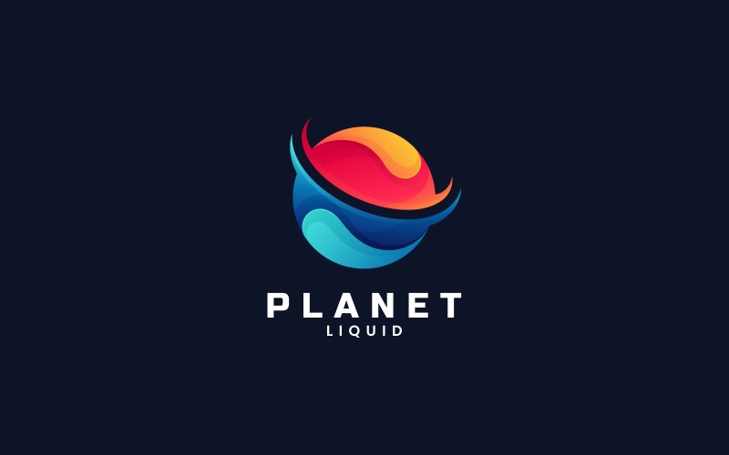Planeet Gradiënt Kleurrijke Logo Stijl