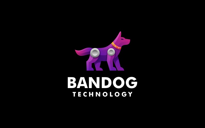 Бандог градиентный дизайн логотипа