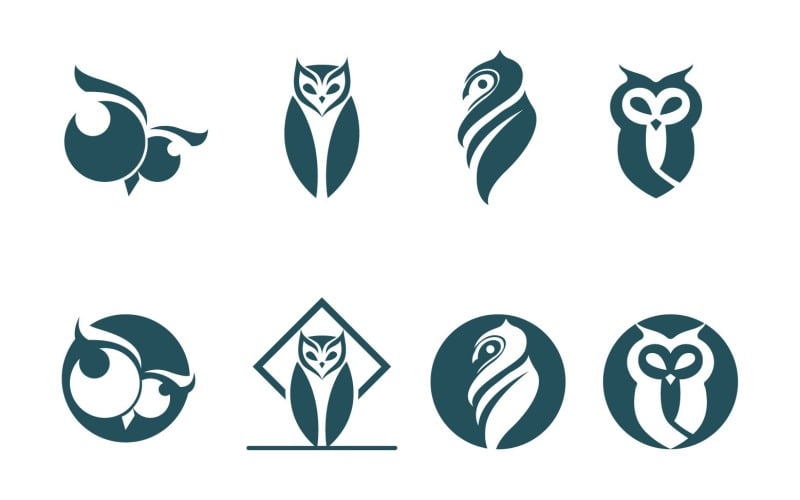 Búho Pájaro Logotipo Y Símbolo Vector V1
