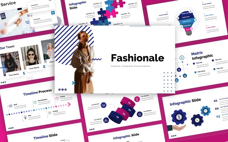 Fashionale - Mode Multifunctionele Sjablonen PowerPoint presentatie