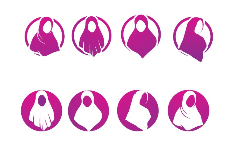 Hijab Logo Et Symbole Vecteur