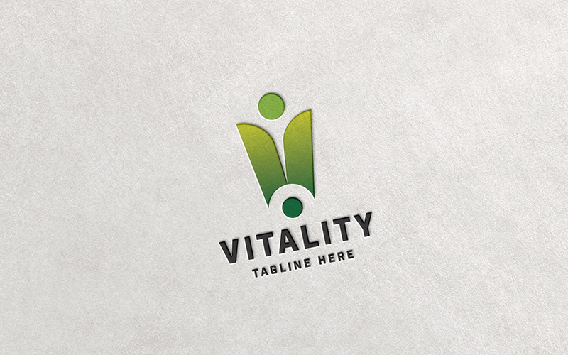 Logotipo de la letra V de vitalidad profesional