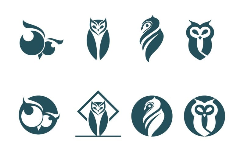 Logotipo e símbolo de pássaro de coruja Vector V1