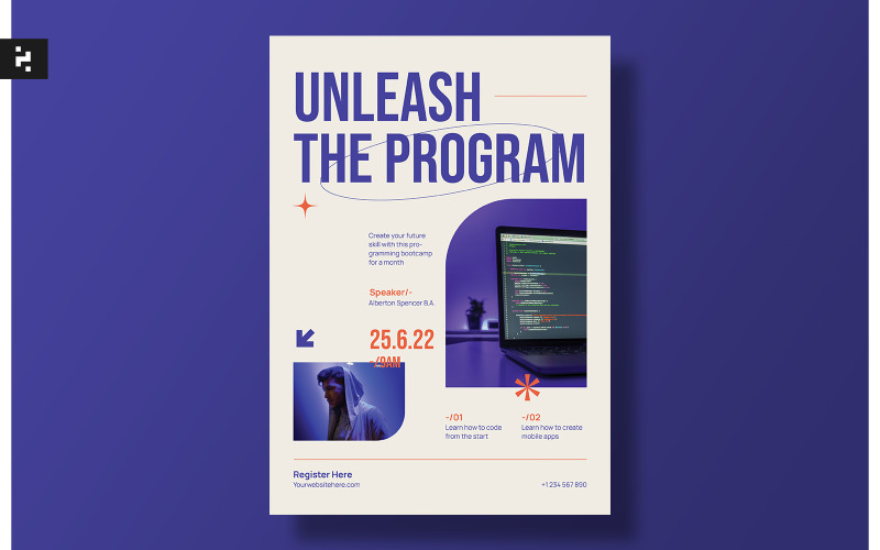 Modèle de Flyer de classe de programmation