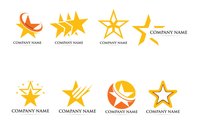 Modello di icona del logo a stella e vettore di simbolo