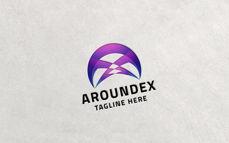 Plantilla de logotipo de letra A de Aroundex
