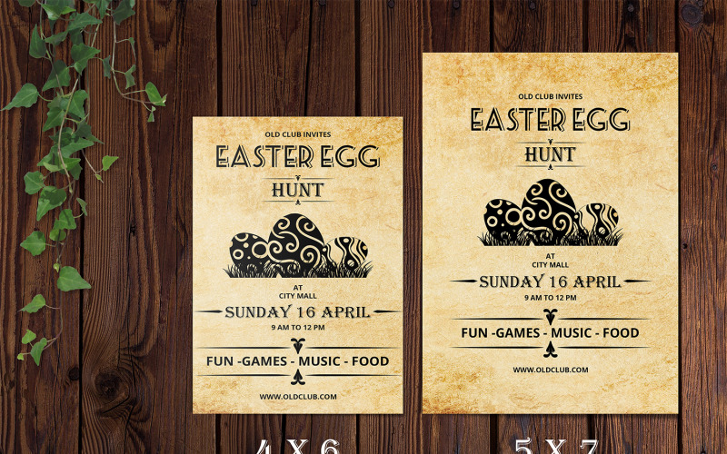 Retro Ostern Einladung Flyer Unternehmensidentität Vorlage