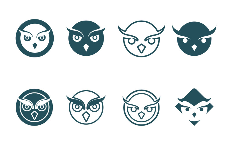 Uggla fågel logotyp och symbol vektor V2