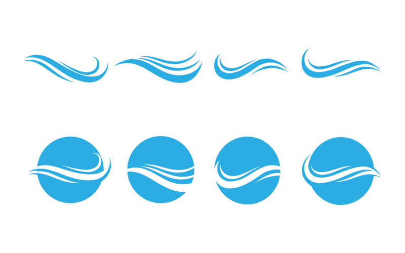 Значок Волны Воды Векторные Иллюстрации Дизайн Логотипа V1