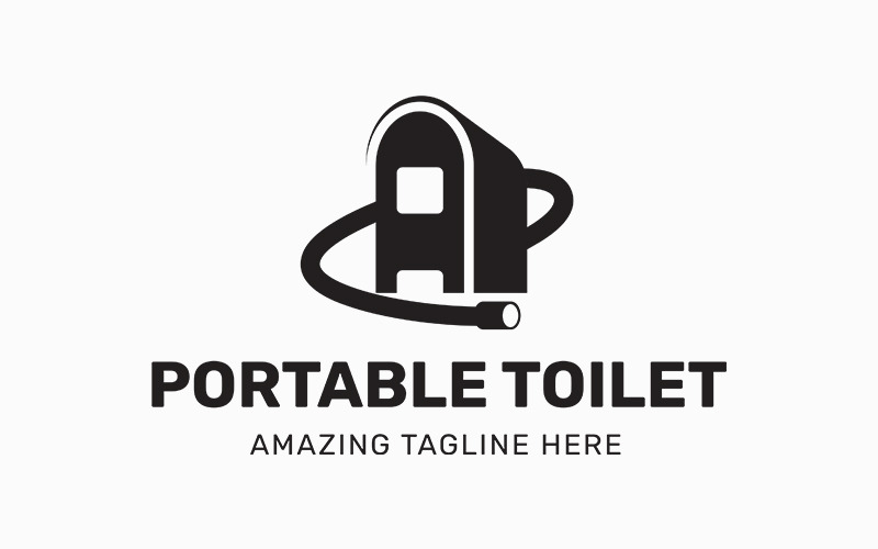 Bir Mektup Taşınabilir Tuvalet Logo Şablonu