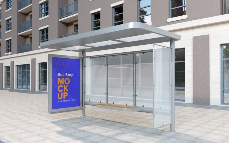 Bus Stop Signage mock up v2 #233140 - TemplateMonster