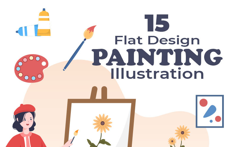 15 Platte illustratie schilderen