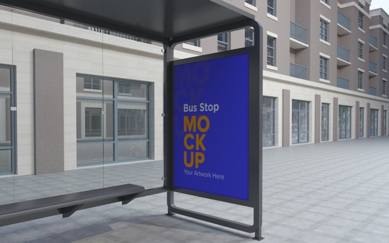 Шаблон макета рекламного щита для автобусной остановки v2