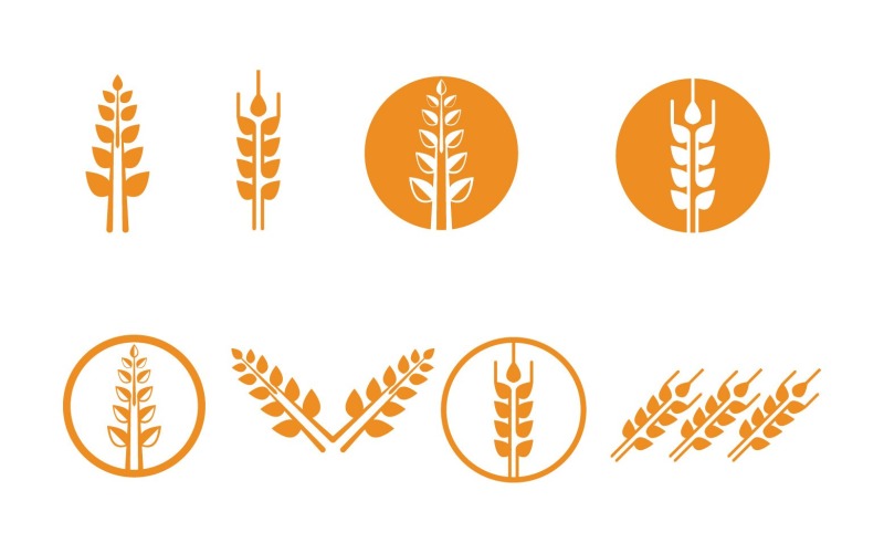 小麦水稻标志和符号矢量 V3