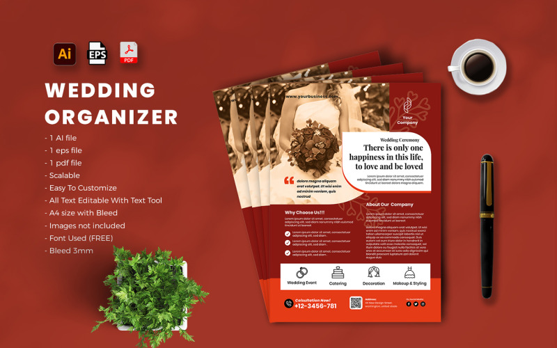 Esküvőszervező szórólap sablon vol-02