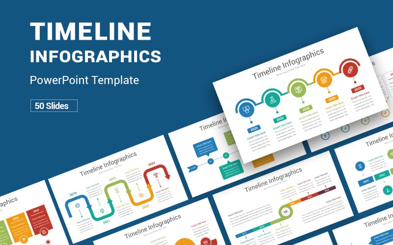 Línea de tiempo - Plantilla de PowerPoint para infografía