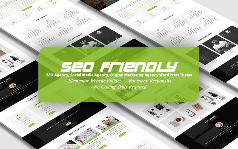 SEO Friendly - Thème WordPress pour la page de destination de l'agence de référencement et de marketing numérique