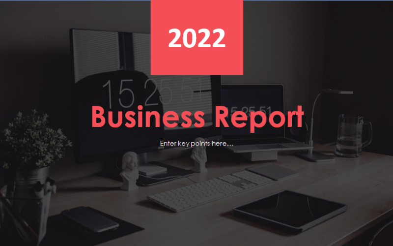 Üzleti jelentés 2022-fekete PowerPoint-sablon