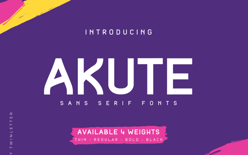 Akute — современный шрифт без засечек.