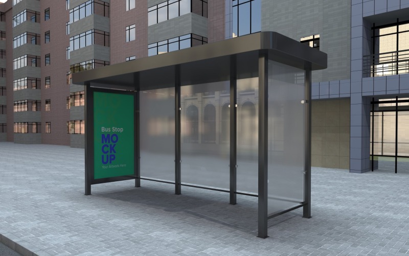 Panneau de signalisation de l'arrêt de bus de la ville maquette v2