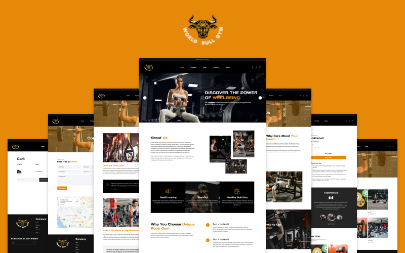 Modello Shopify per la palestra World Bull