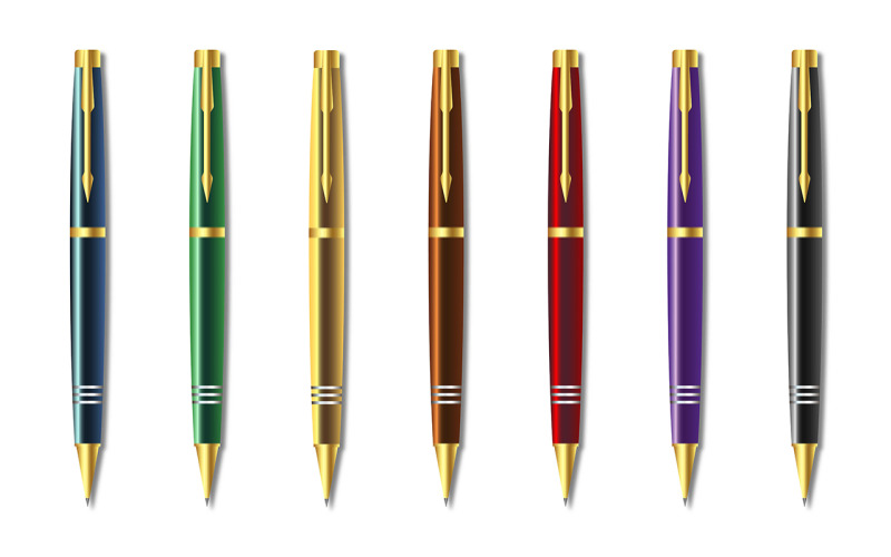 Colored And Realistic Business Pen vector Art