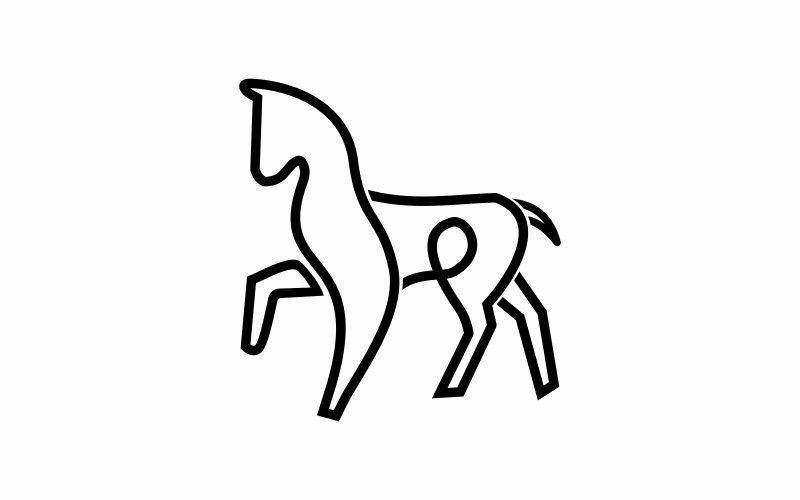 Horse animal line logo template #233404 - TemplateMonster