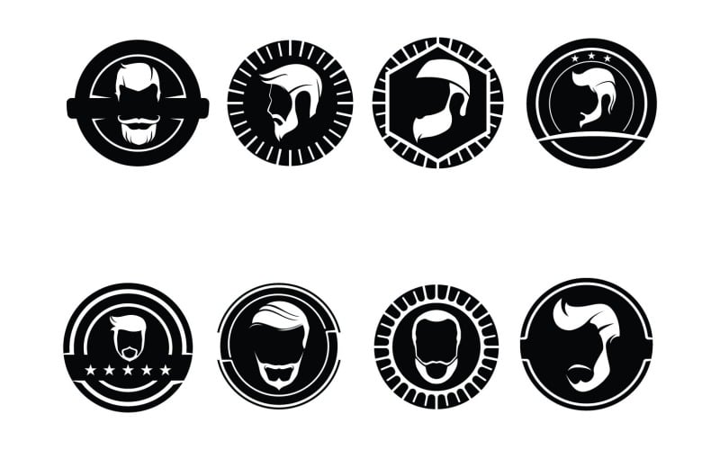 Barbe et moustache Logo et symbole V2