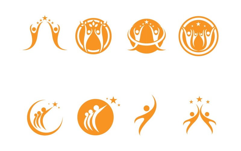 Caractère Humain Logo Signe Illustration Vecteur Conception V3