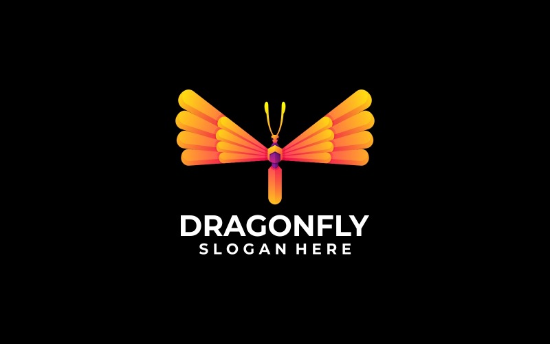 Dragonfly Gradient Logo Design