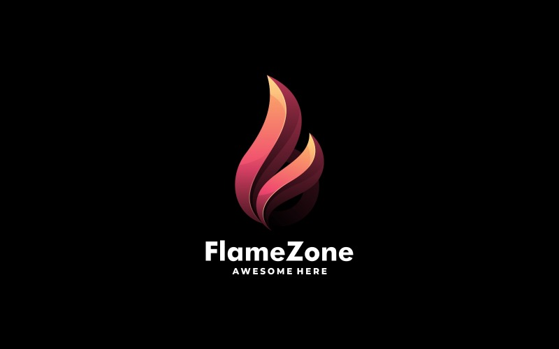 Flame Zone Gradient Logo Style