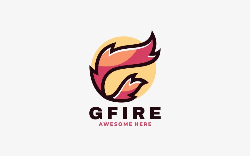 G betű Fire Egyszerű logó