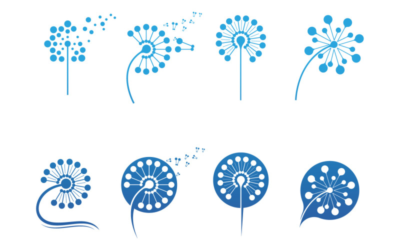 Bloem Paardebloem Logo Vector Icon
