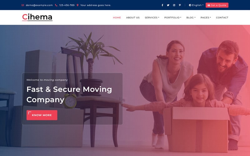Cihema is a Moving & Renovation Services HTML5 Template