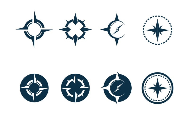 Compass Logo Vector Icon set Modern Navigation Sign Symbol - stock vector  3164341 | Crushpixel