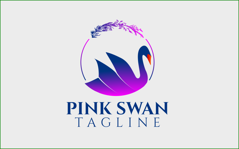 Logotipo de diseño personalizado de cisne rosa