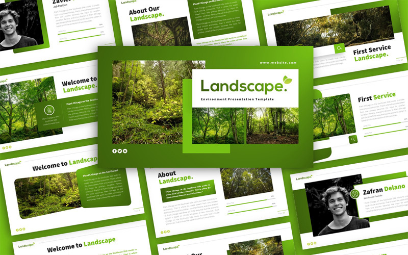 Modello di presentazione PowerPoint multiuso per ambiente paesaggistico