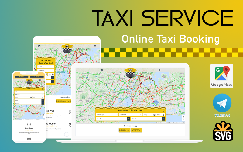 Служба такси - готовая тема онлайн-бронирования