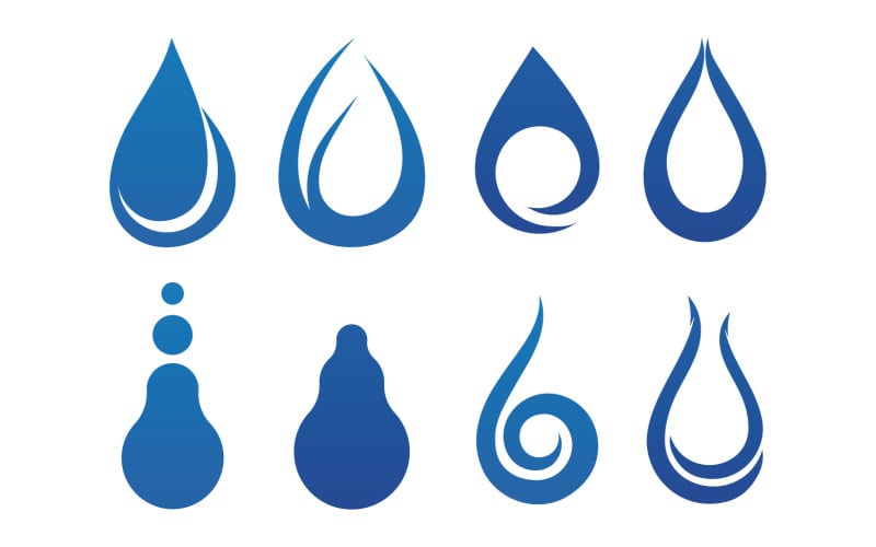 Su Damlası Logo Şablonu Vektör Çizim Tasarım 2