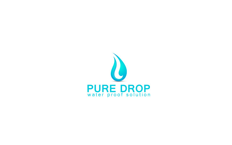 Modelo de Design de Logotipo de Gota de Água Pura