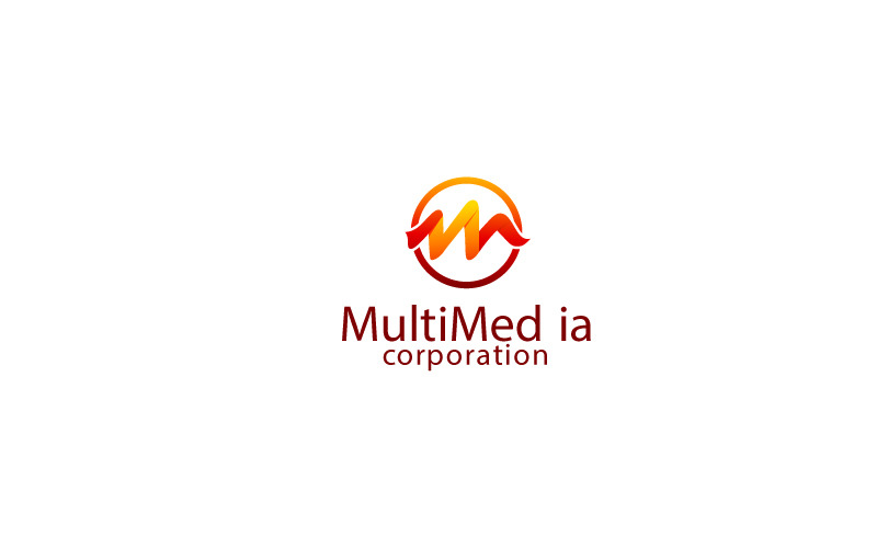 Мультимед дизайн логотипа буквы М