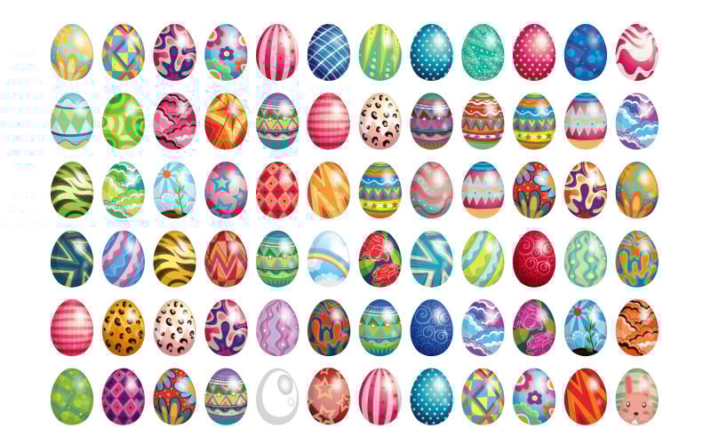 Zestaw ilustracji jajek wielkanocnych, zestaw jajek wielkanocnych za darmo